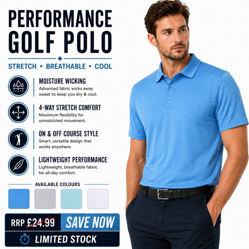 Mens golf polo - mens, stretch