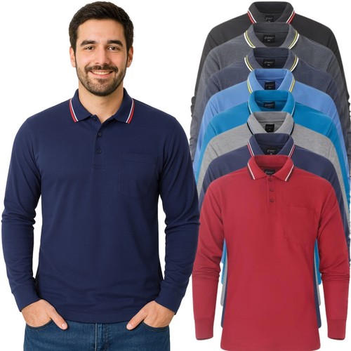 Bamu men long sleeve polo - long,