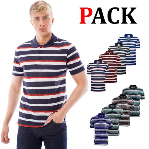 Mens stripe polo pack short - stripe,