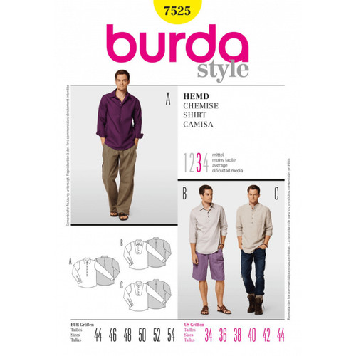 Burda style mens shirt - shirt, polo