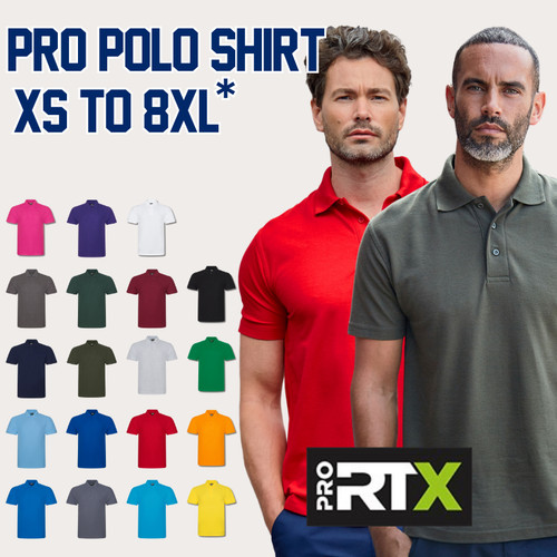 Rtx pro plain polo shirts - polo, mens