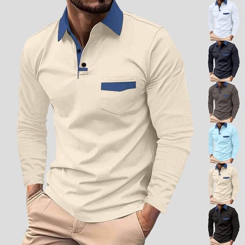 Mens long sleeve polo - long,